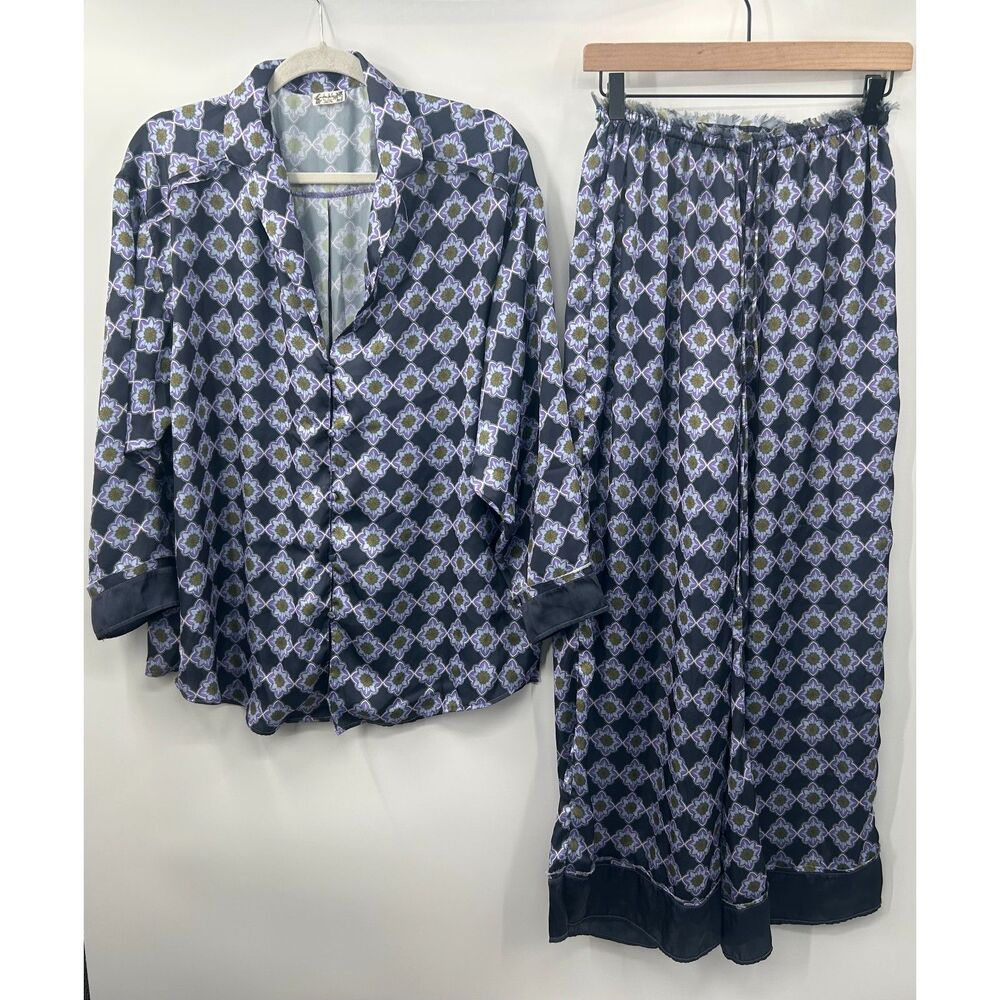 Free People Dreamy Days Pajamas Midnight Combo Dark Navy XS